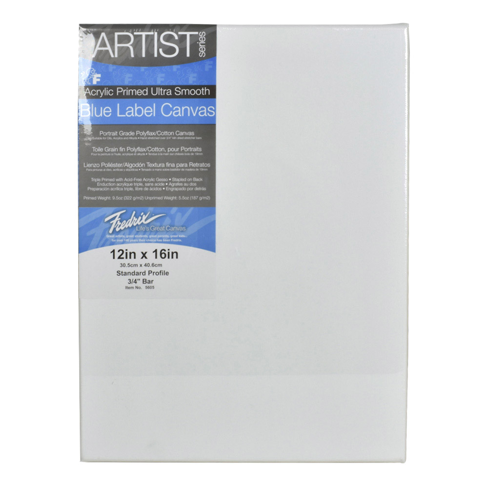 Fredrix Ultrasmooth Stretched Canvas 12X16