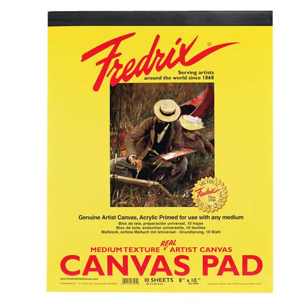 Fredrix Cut Edge Canvas Panels - 8 x 10, White, Pkg of 25