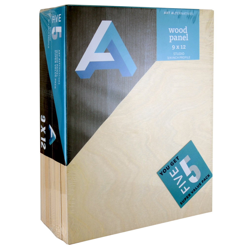 Aa Super Value Wood Panel Studio 9X12 Pk/5