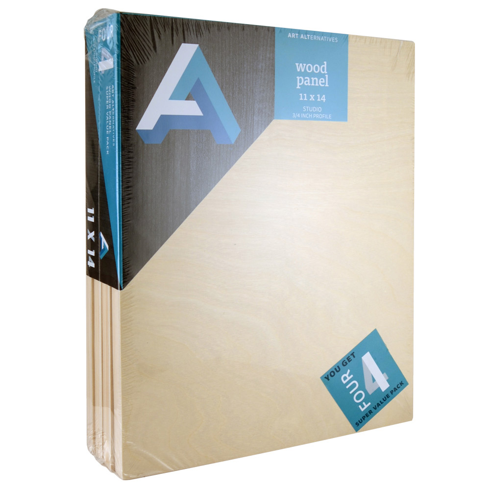 AA Super Value Wood Panel Studio 11X14 Pk/4