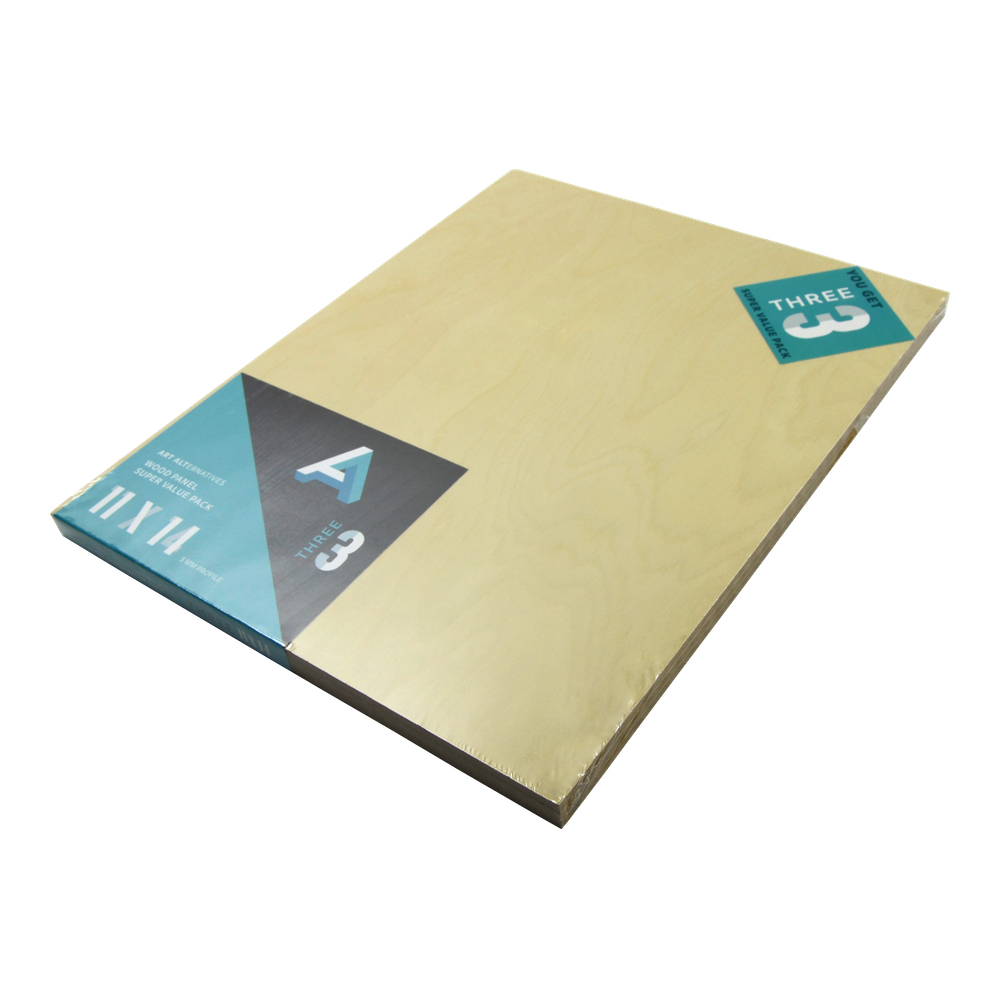 Aa Super Value Wood Panel 5Mm 11X14 Pk/3