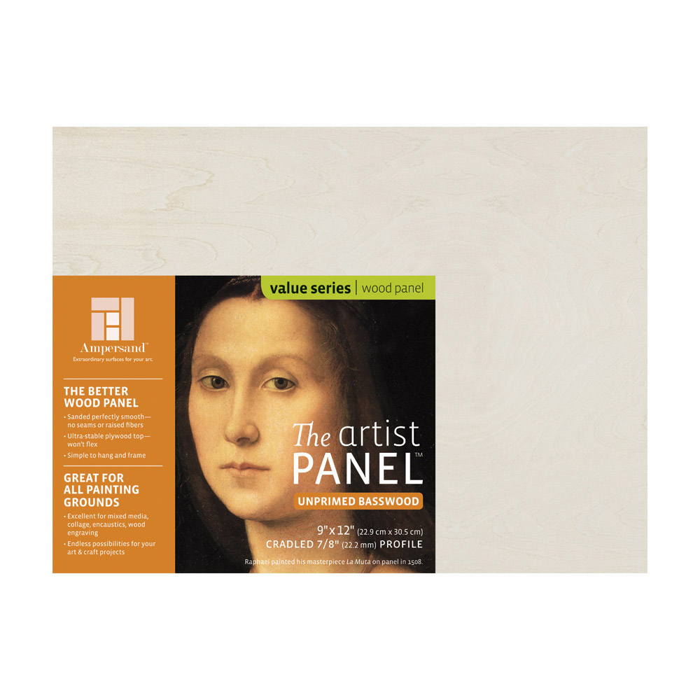 Artist Panel Unprimed Basswood 7/8 Inch 9X12