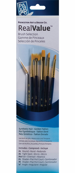 Brush Set 9133 6-Piece Syn Gold Taklon