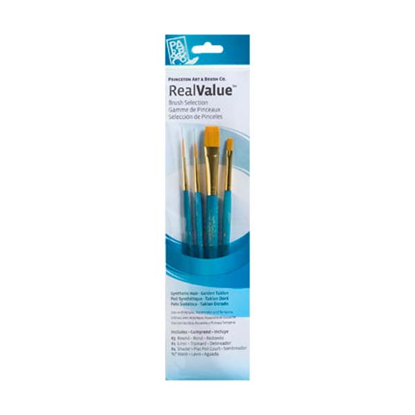 Brush Set 9172 4-Piece Syn Gold Taklon