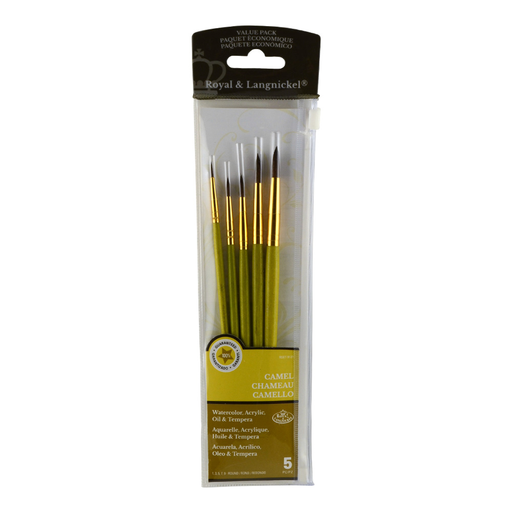 R&L 5 Brush Value Pk 9121 Round Sable Set