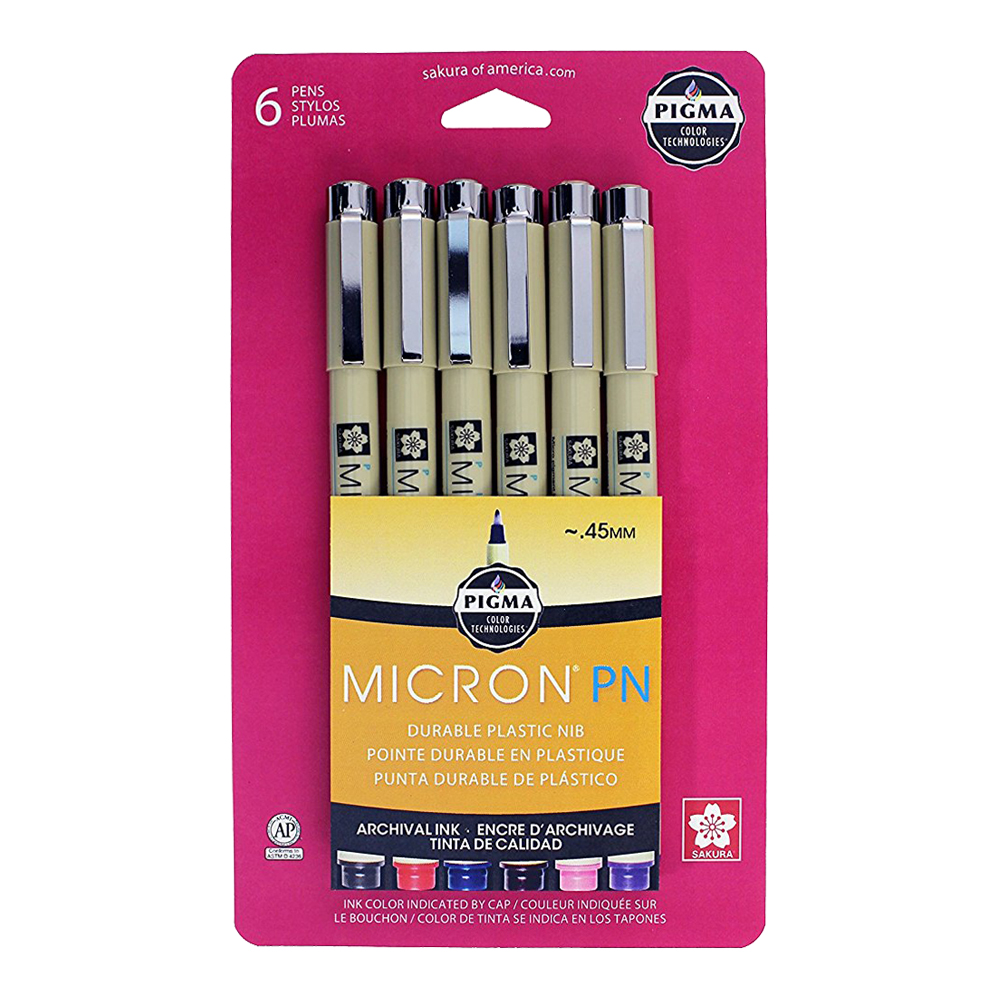 Pigma Micron PN Pen Set/6 Assort Colors