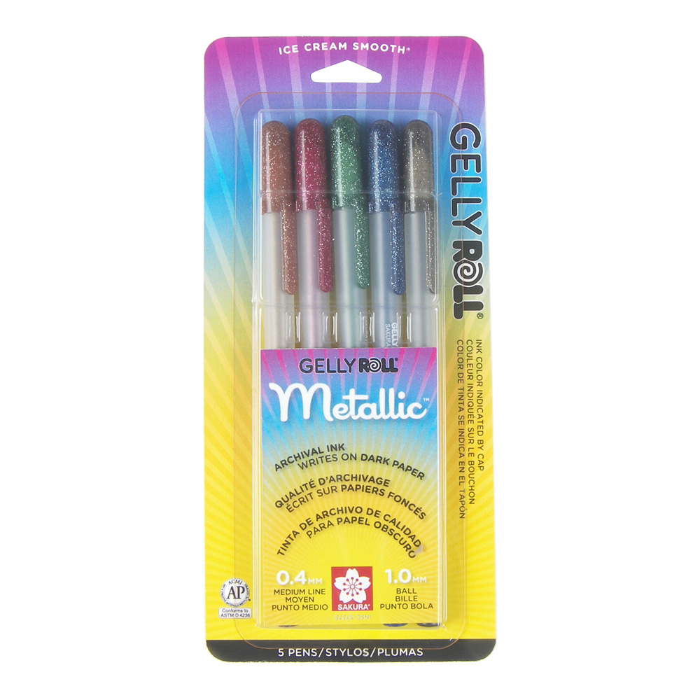 Gelly Roll Pen Dark Metallic Pkg 5