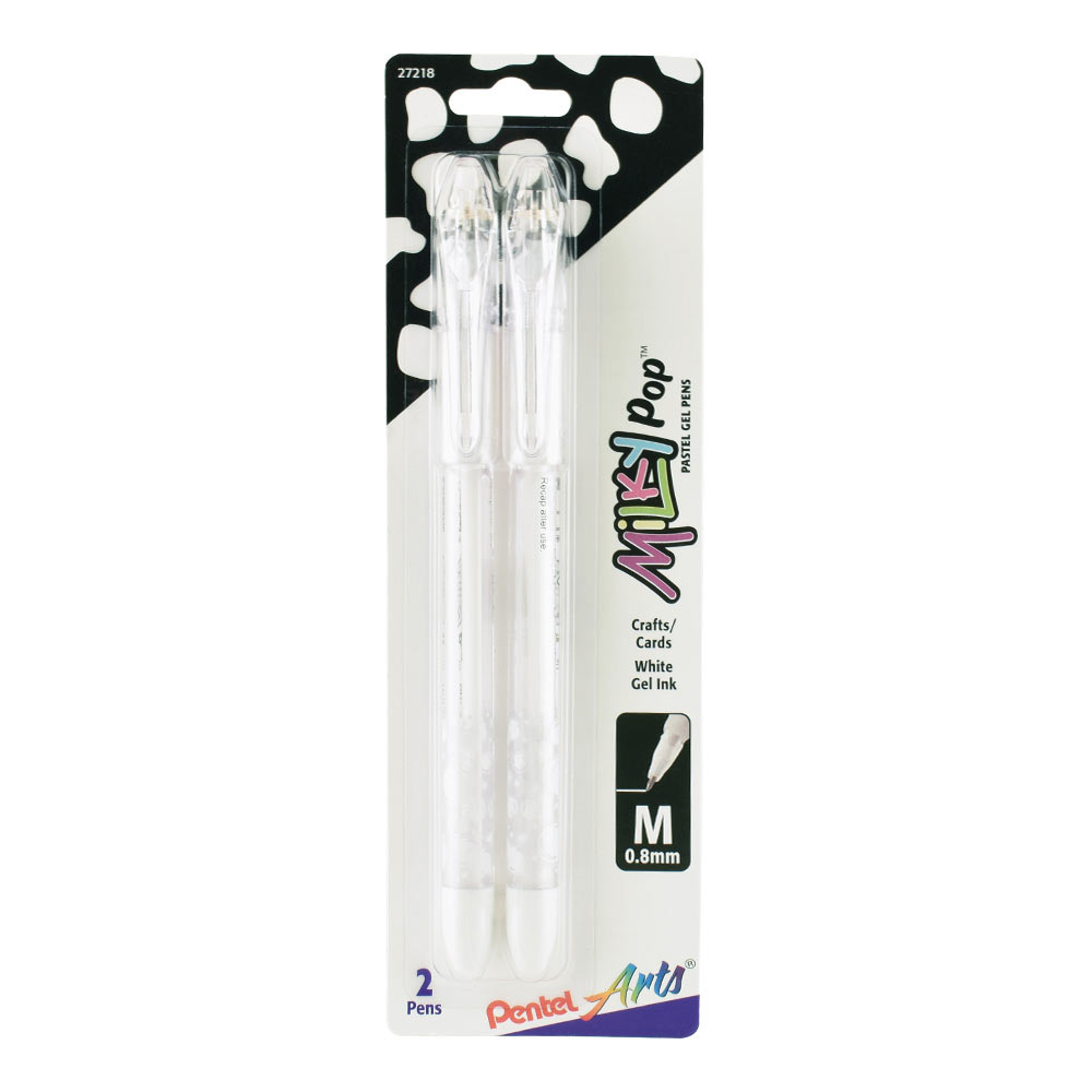 Pentel Milky Pop Gel Pens White 2-Pack