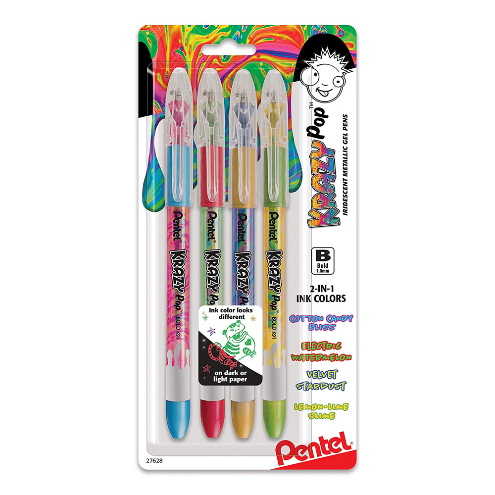 Pentel Krazy Pop Gel Pens 4-Pack Assorted