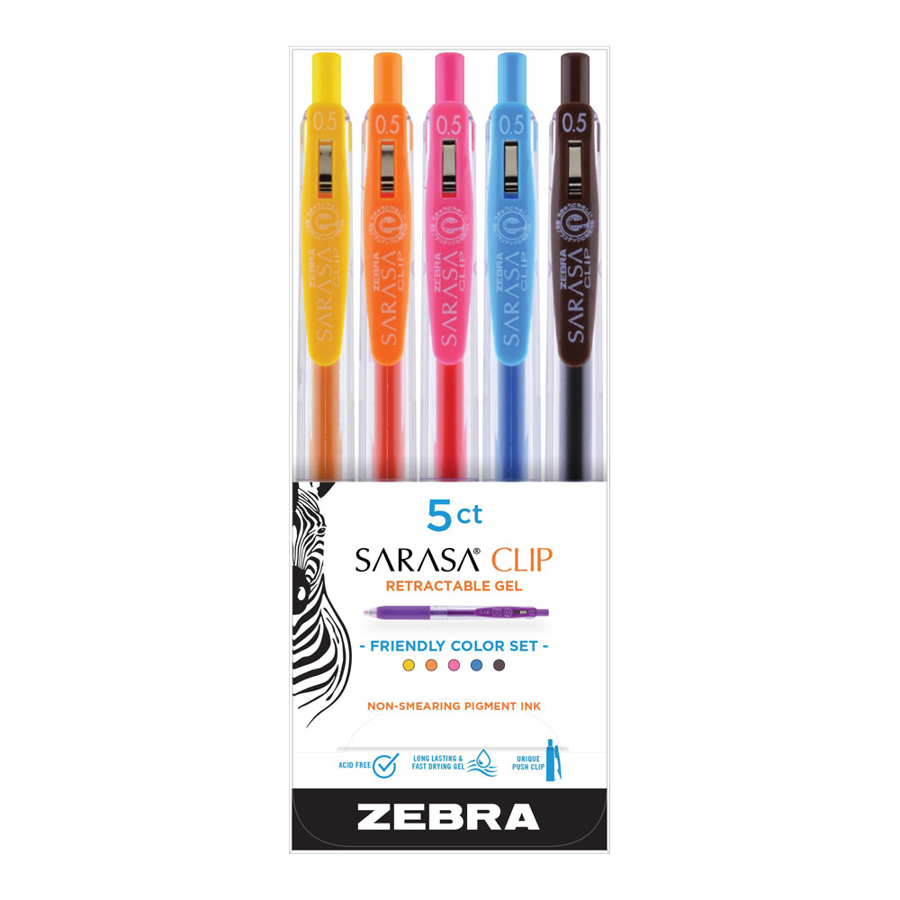 Sarasa Clip Gel Pen 5 Pk - Friendly