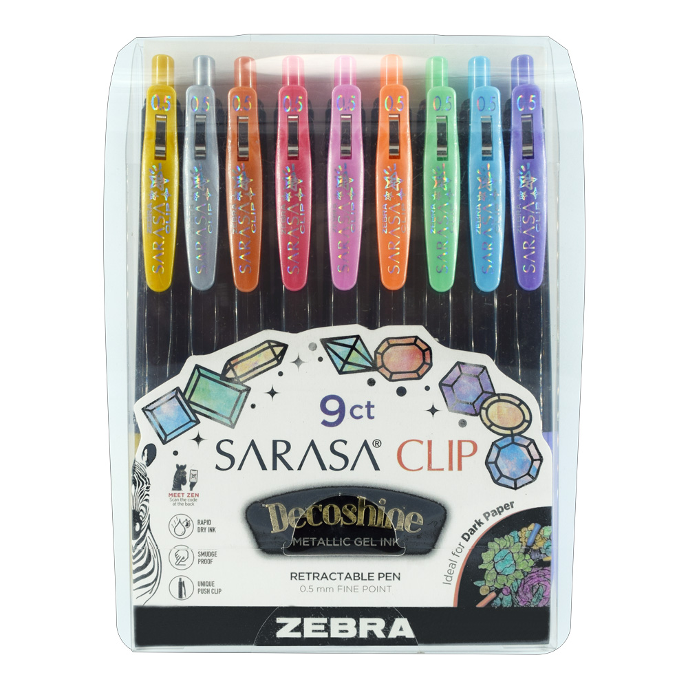 Sarasa Clip Gel Pen 9pk - Decoshine