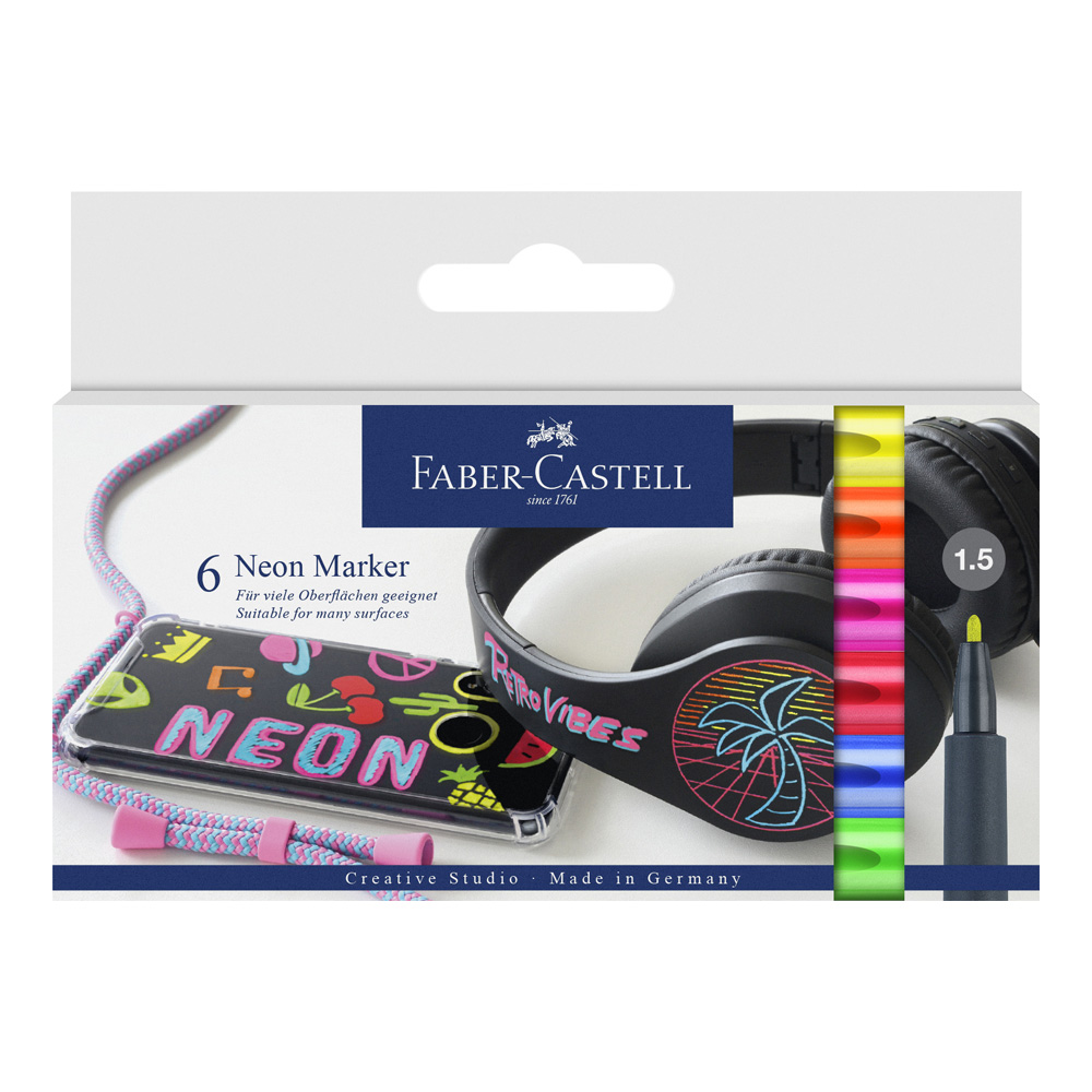 Creative Studio 6 Neon 1.5mm Marker Set