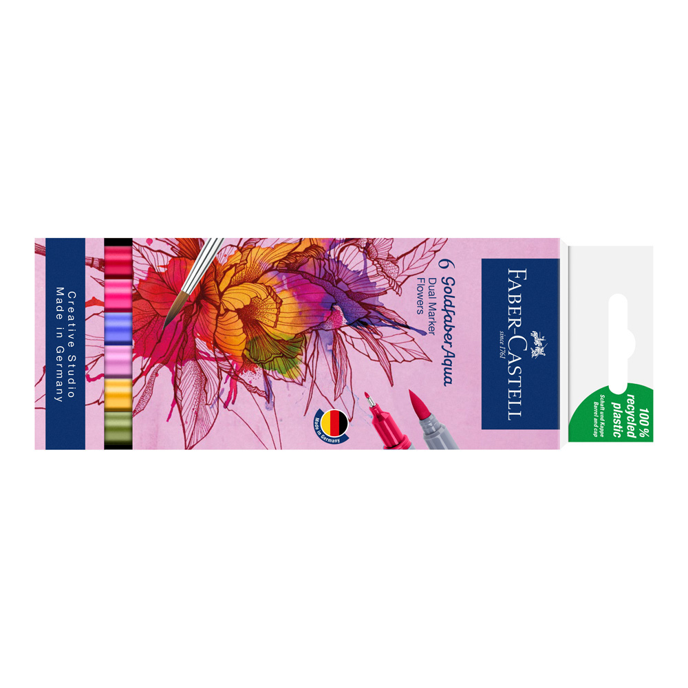 Goldfaber Aqua Dual Marker Set of 6 Flowers