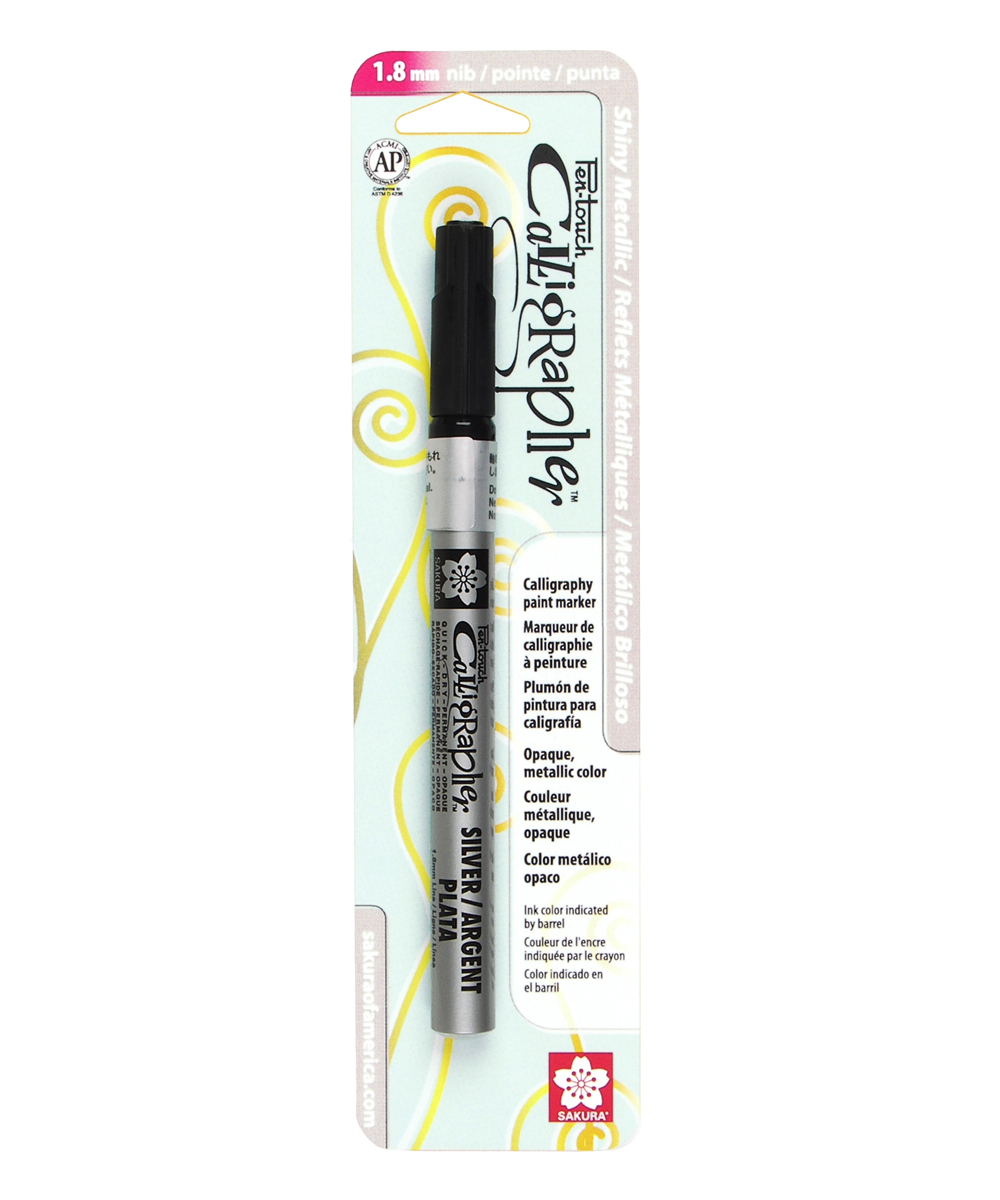 Sakura Pentouch Calligraphy Pen Fine Silver