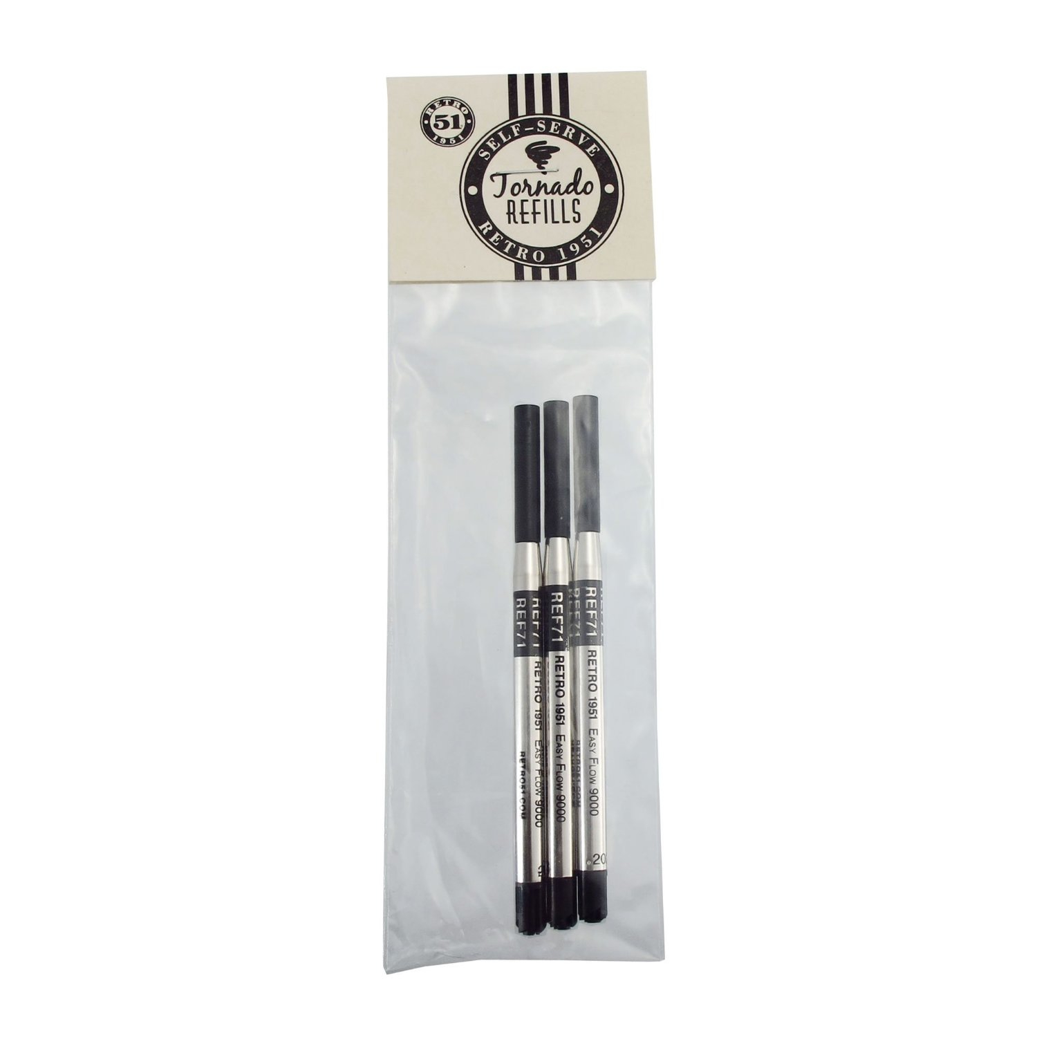 Easy Flow 9000 Ballpoint Refills Black 3-Pack