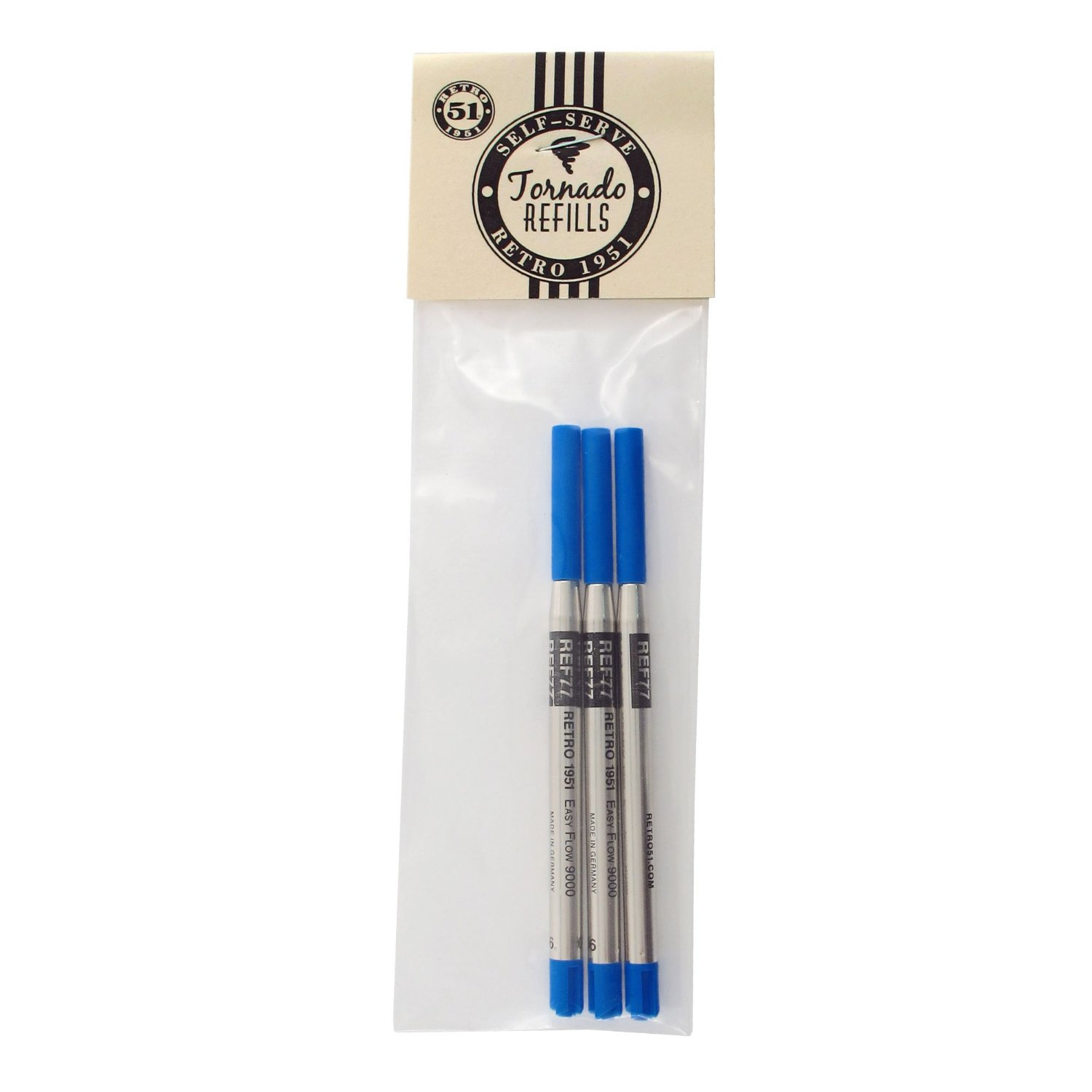 Easy Flow 9000 Ballpoint Refills Blue 3-Pack