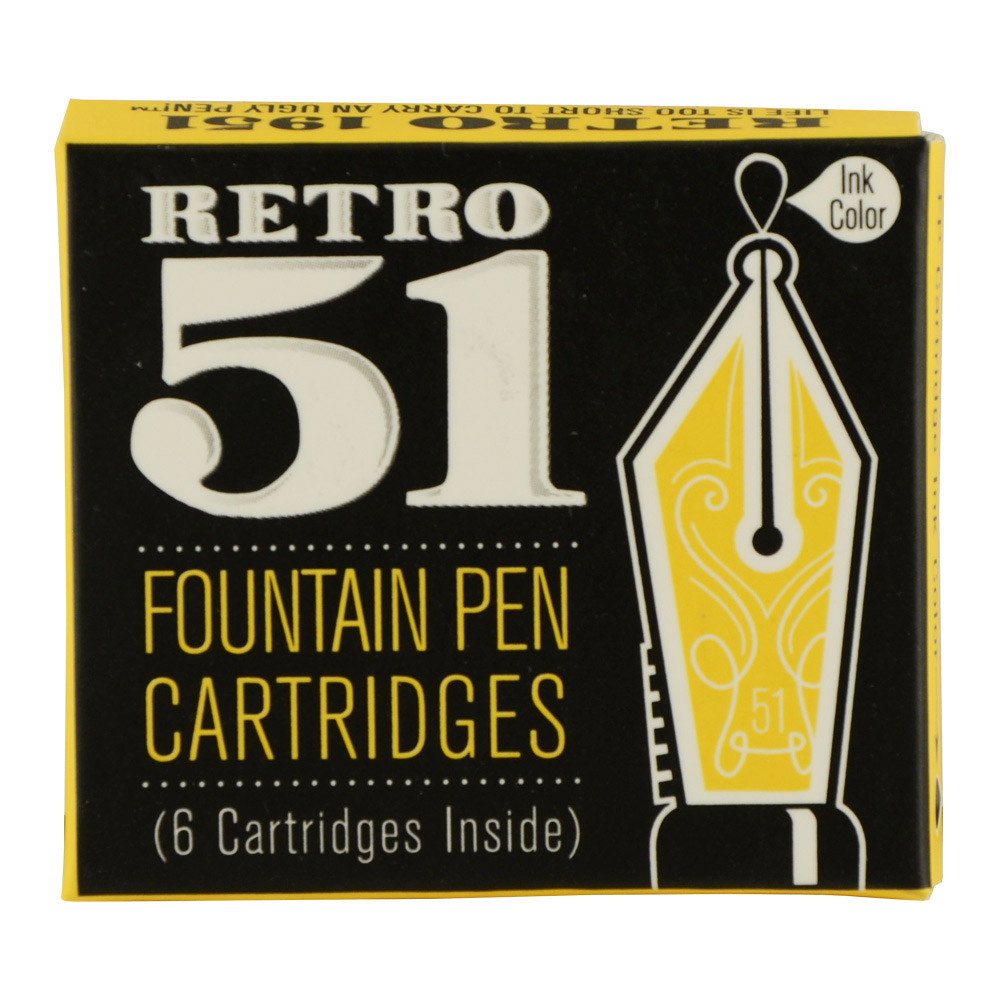 Retro 51 Fountain Pen Refills Black 6-Pack