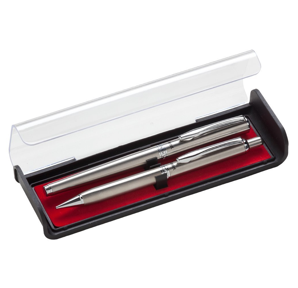 Pentel Libretto Pen & Pencil Gift Set Silver