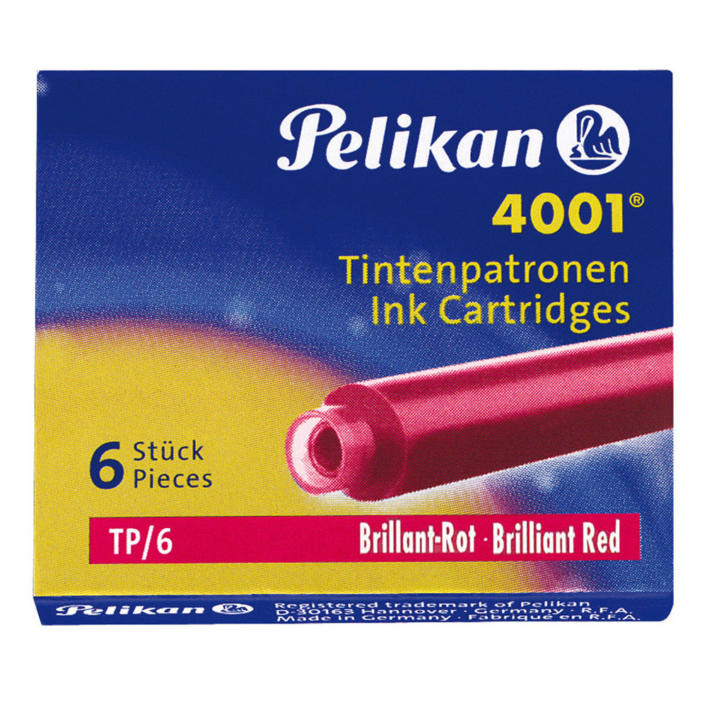 Pelikan Fountain Pen Cartidge Tp/6 Red