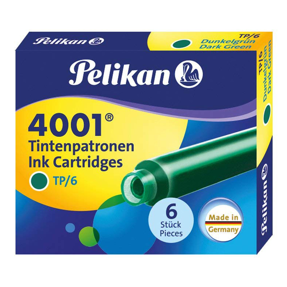 Pelikan Fountain Pen Cartridge Tp/6 Dk Grn