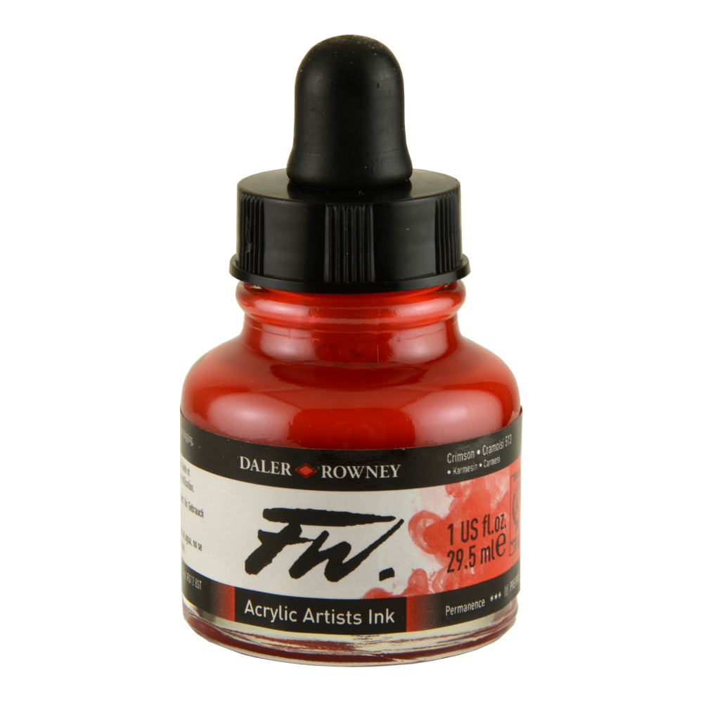 Fw Acrylic Artists Ink 1 Oz Crimson