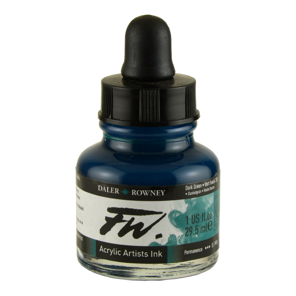 Fw Acrylic Artists Ink 1 Oz Dark Green