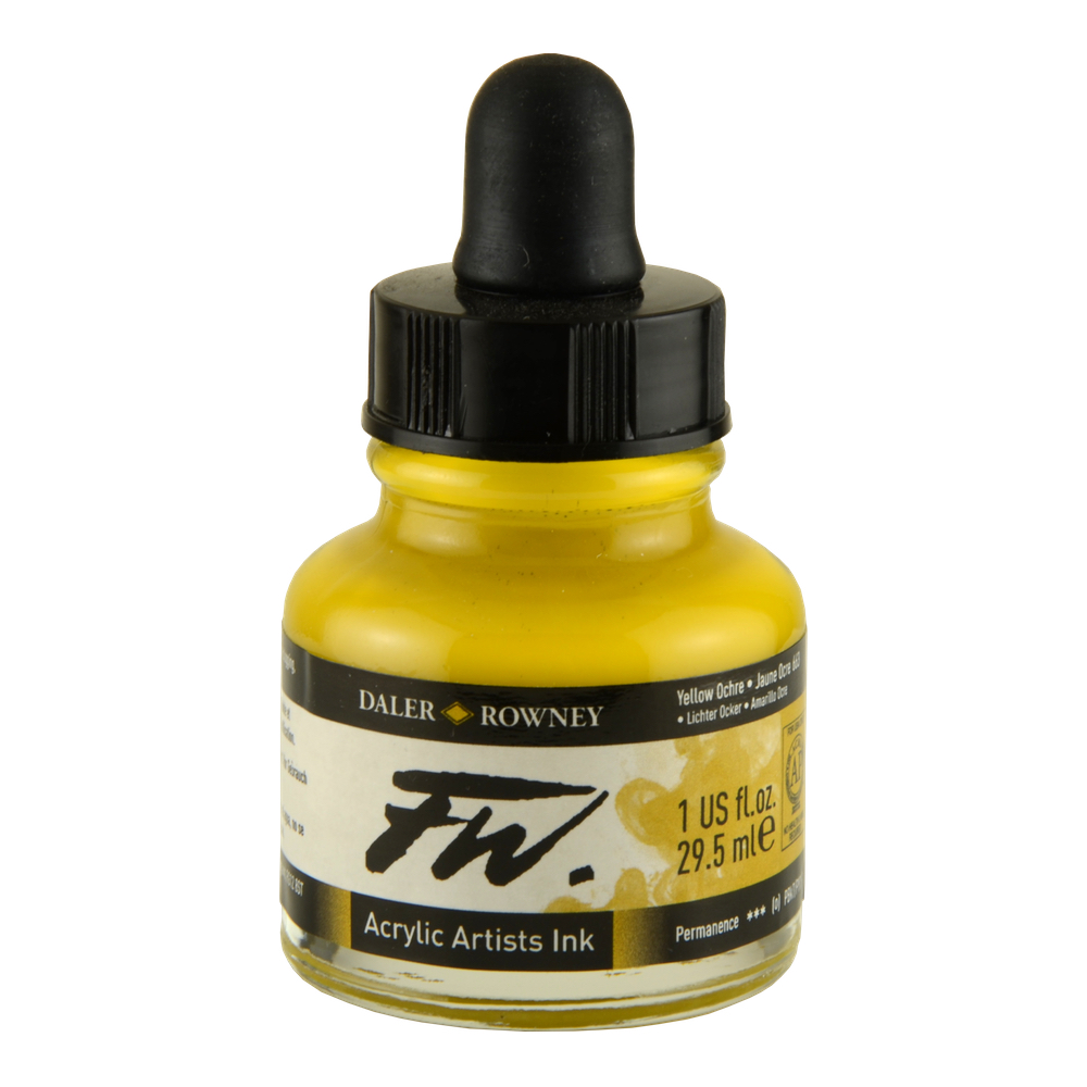 Fw Acrylic Artists Ink 1 Oz Yellow Ochre