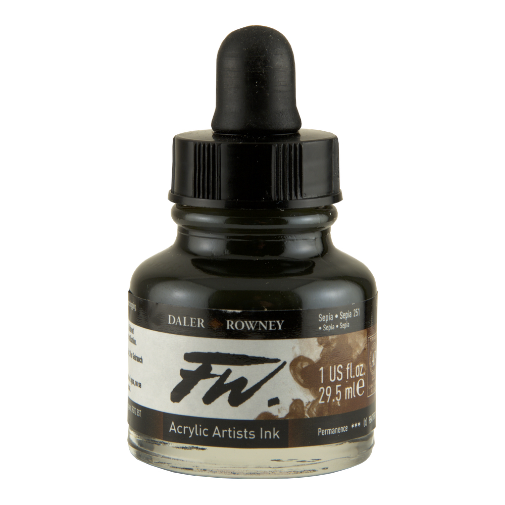 Fw Acrylic Artists Ink 1 Oz Sepia