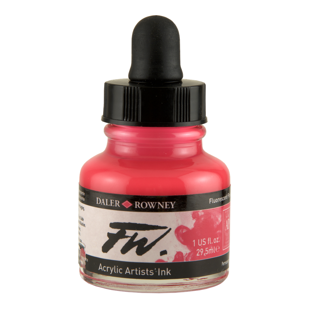 Fw Fluorescent Acryl Ink 1 Oz Pink