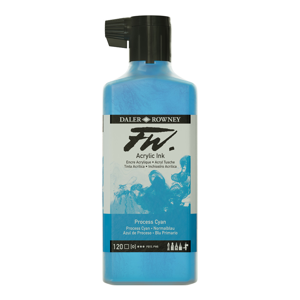 Fw Acrylic Artists Ink 180ml Process Cyan