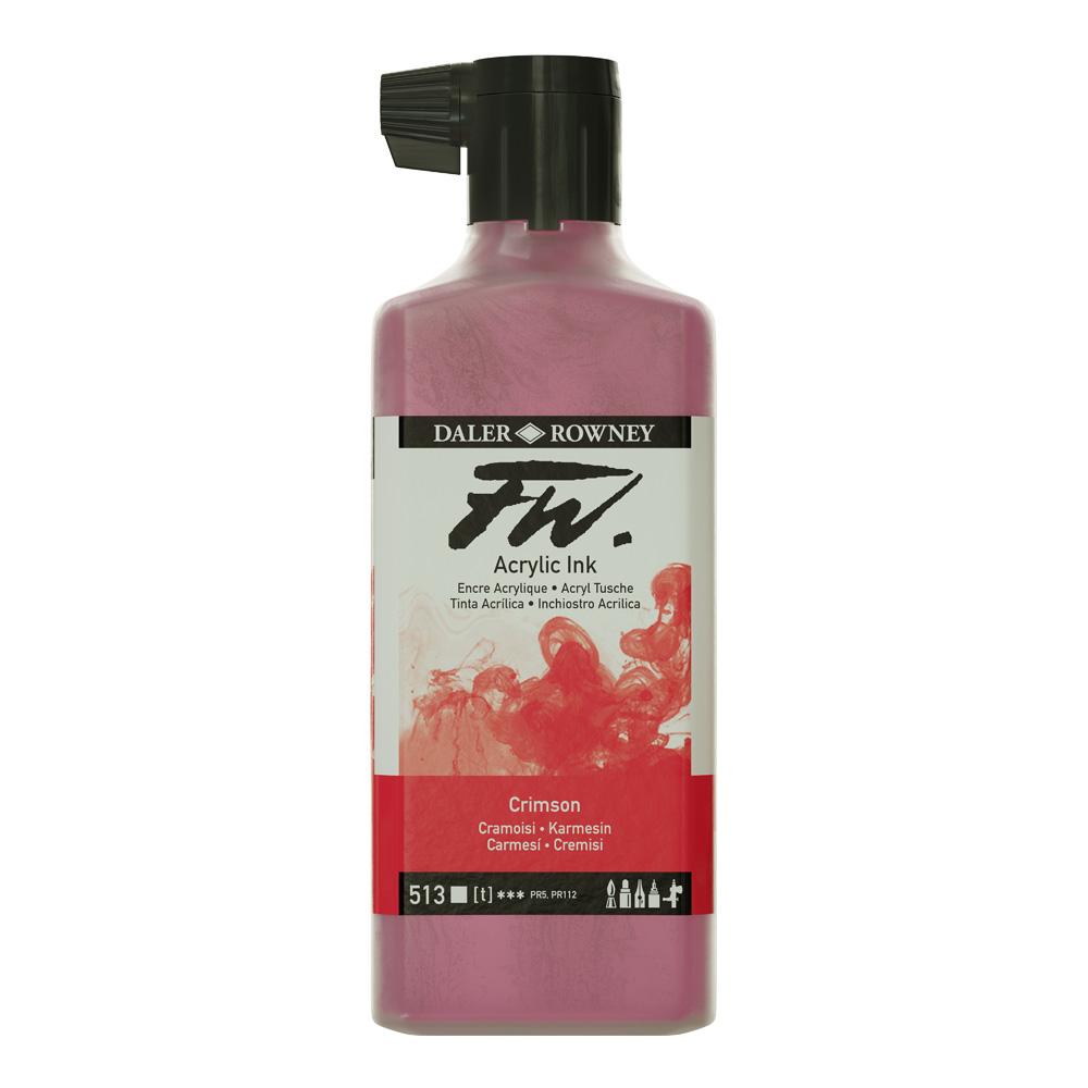 Fw Acrylic Artists Ink 180ml Crimson