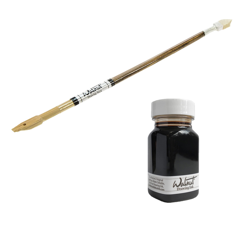 Walnut Drawing Ink 60ml & Stick Set