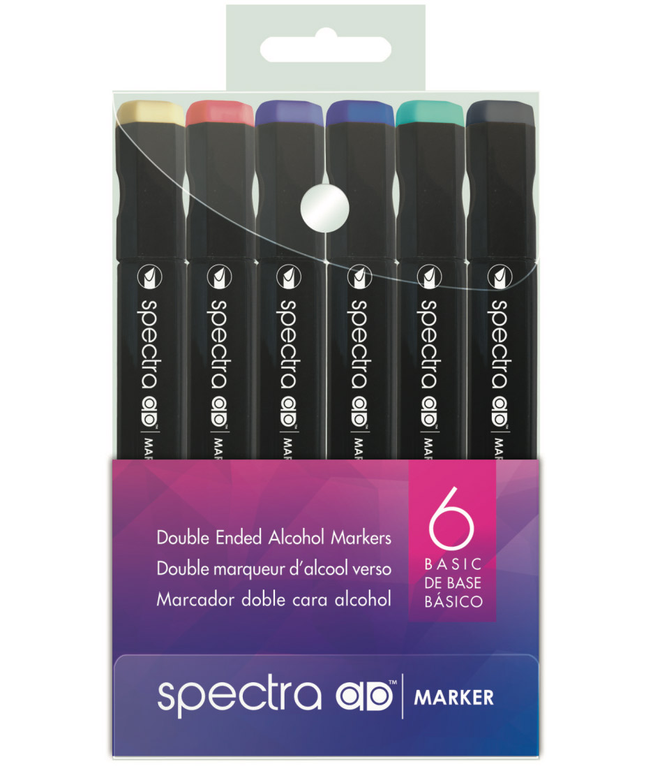 Chartpak Spectra Admarker Set 6 Basic Colors