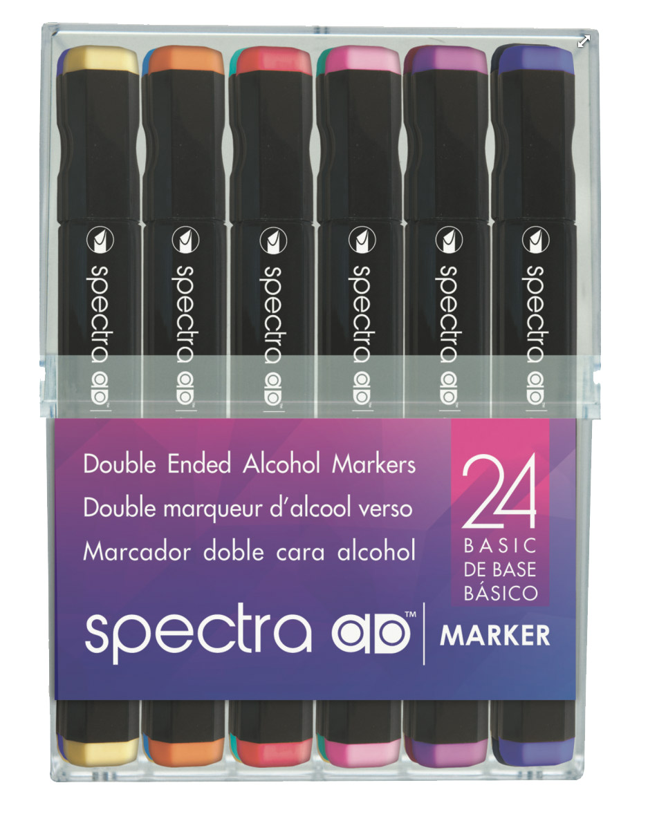 Chartpak Spectra Admarker Set 24 Basic Colors