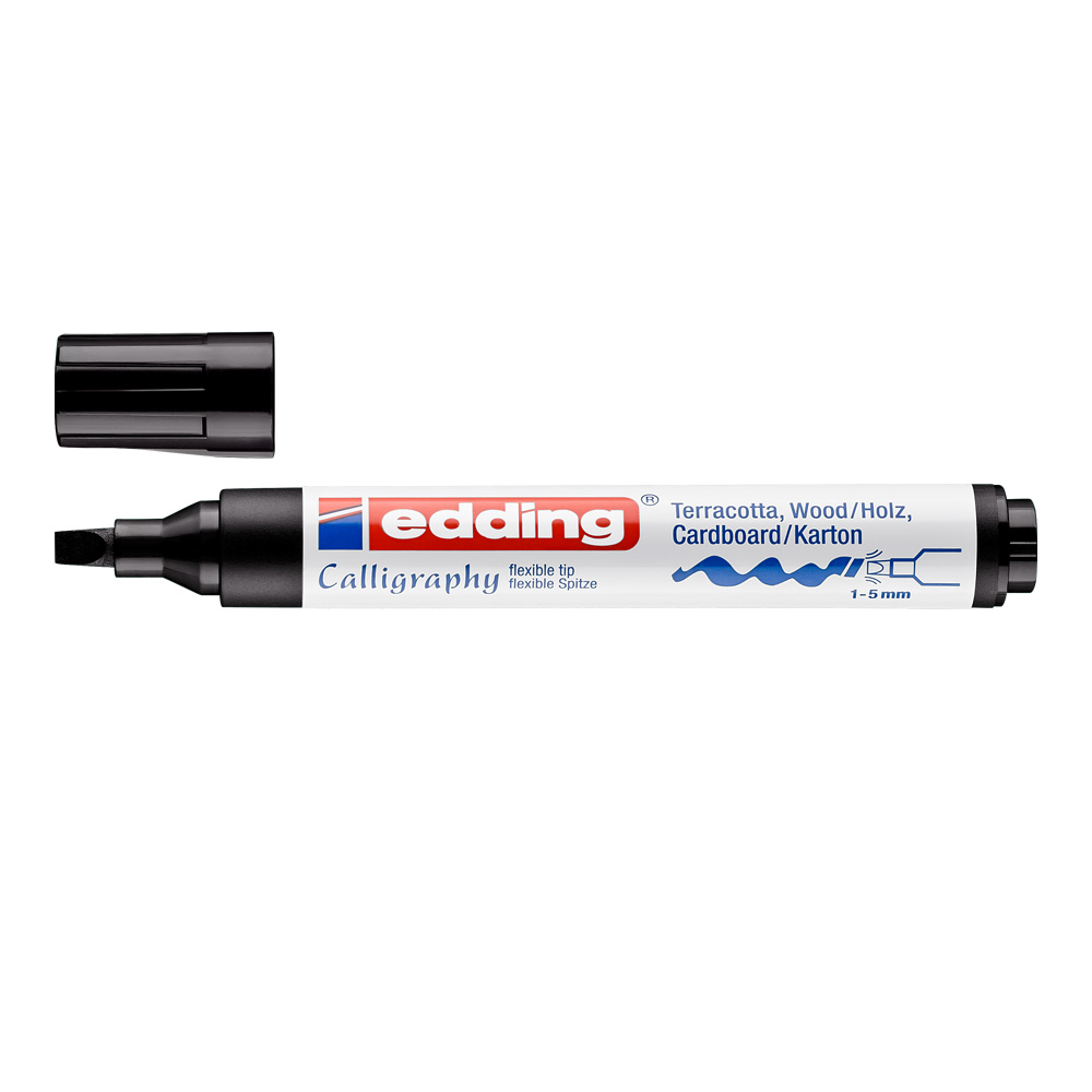 Edding Calligraphy Marker Pen Flex Nib Blk.