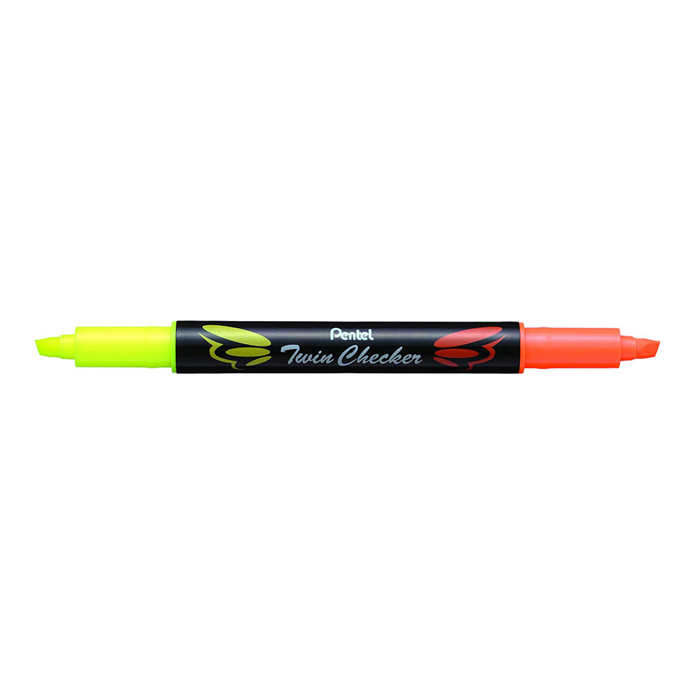 Pentel Twin Checker Highlighter Yellow/Orange