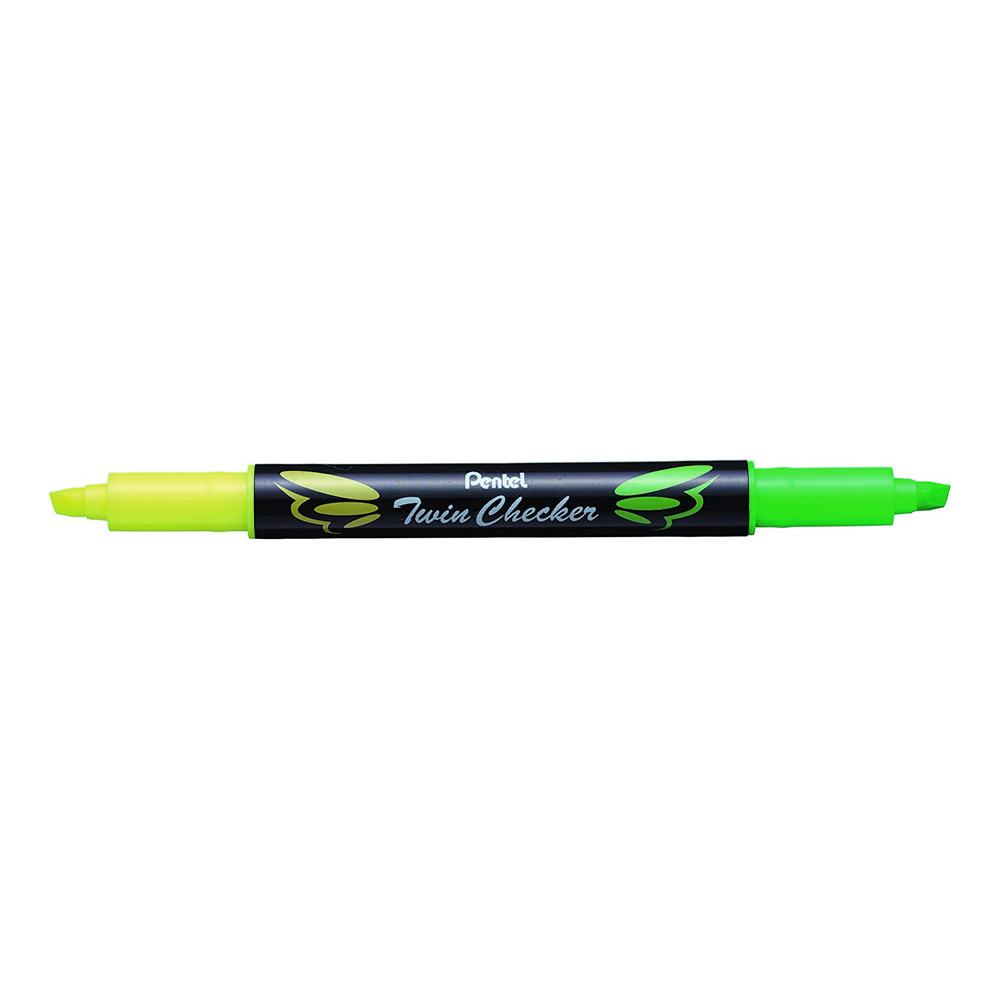 Pentel Twin Checker Highlighter Yellow/Green