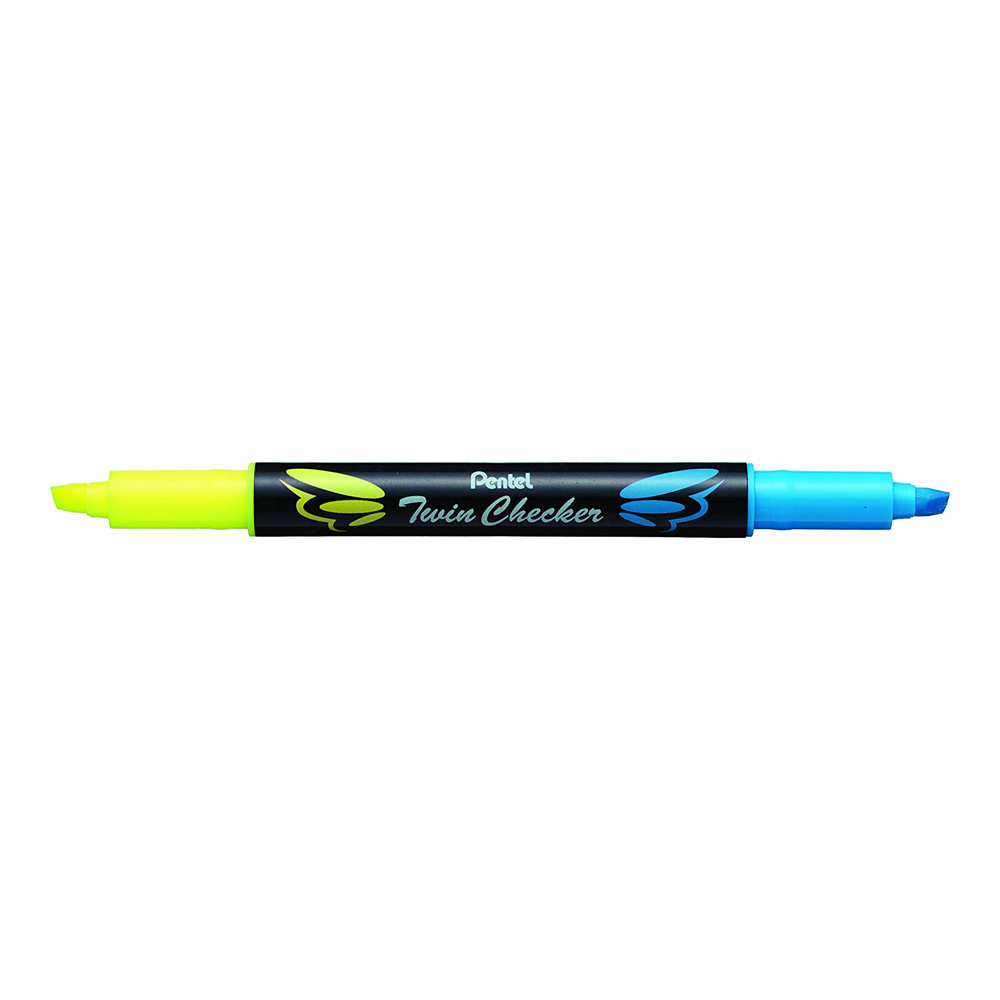 Pentel Twin Checker Highlighter Yellow/Blue