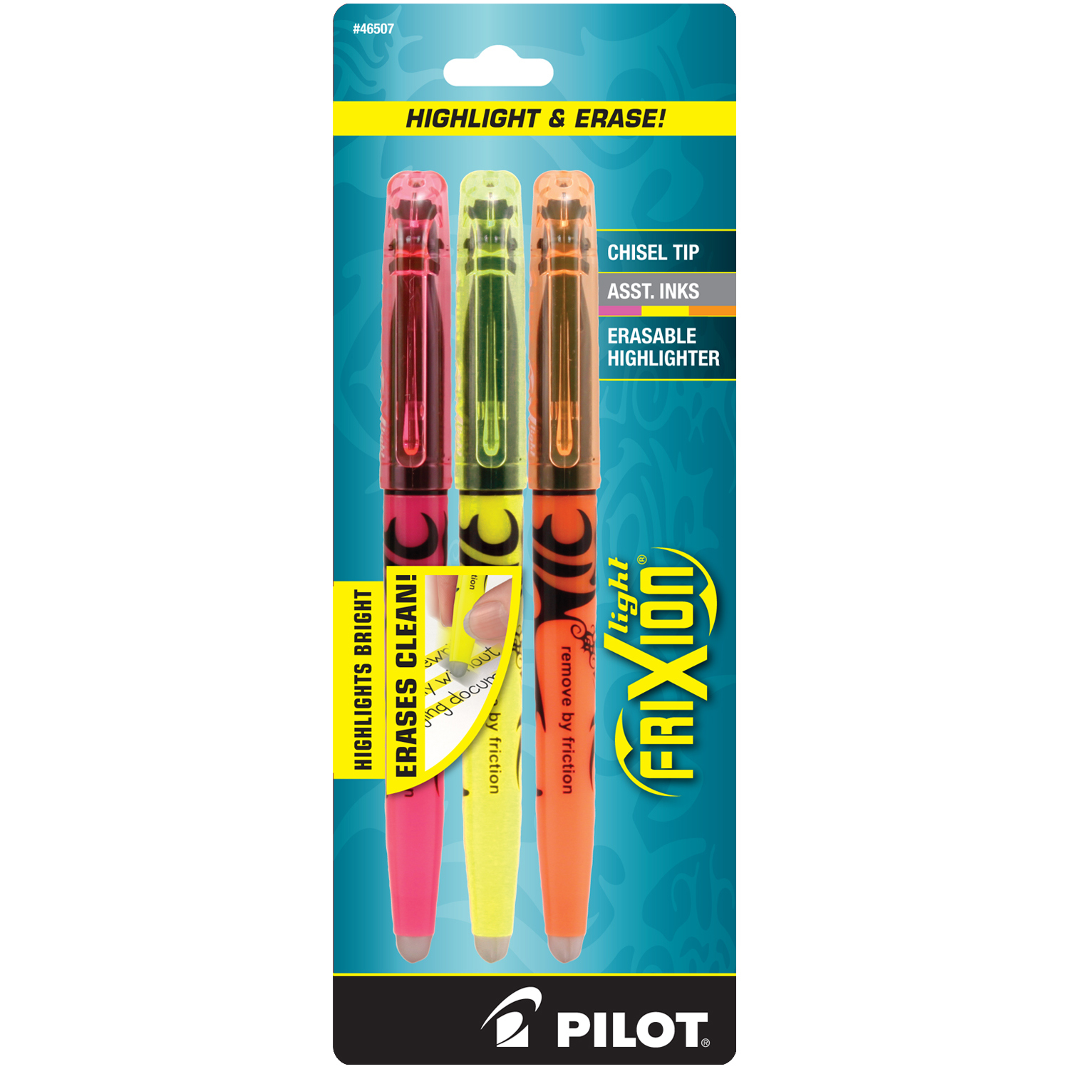 Pilot Frixion Erasable Highlighter 3/Pk Asstd