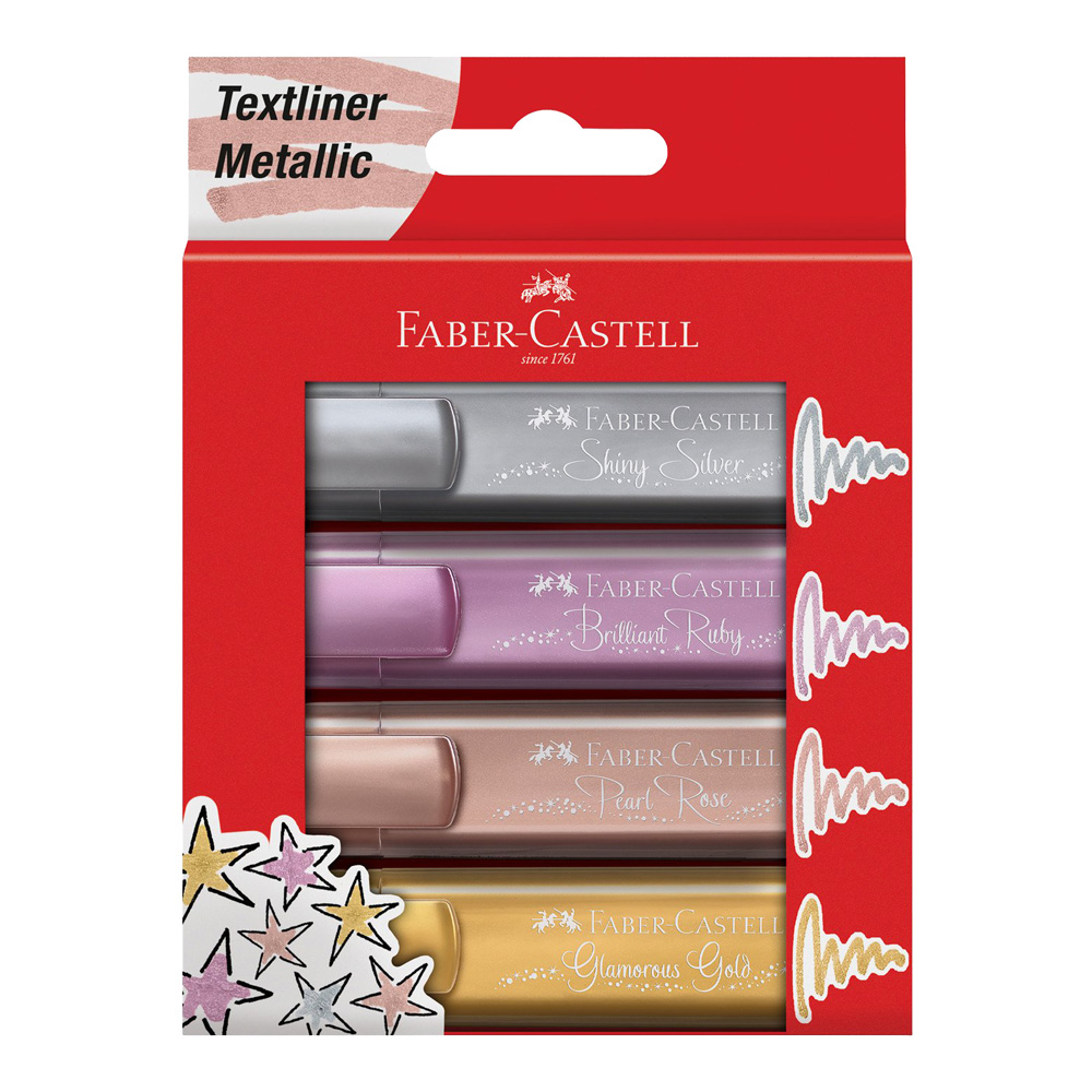 Faber-Castell Metallic Textliner Set of 4