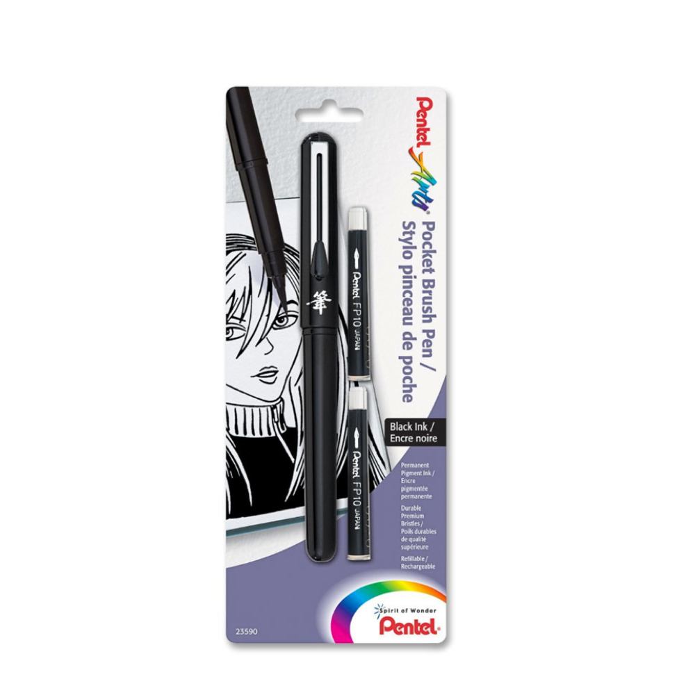 Japan Pentel Arts Pocket Scientific Brush Pen,Fountain Refillable