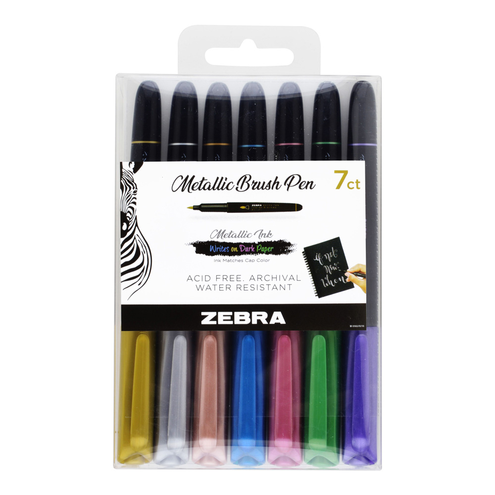 Metallic Brush Pen Assorted 7 Pack Medium