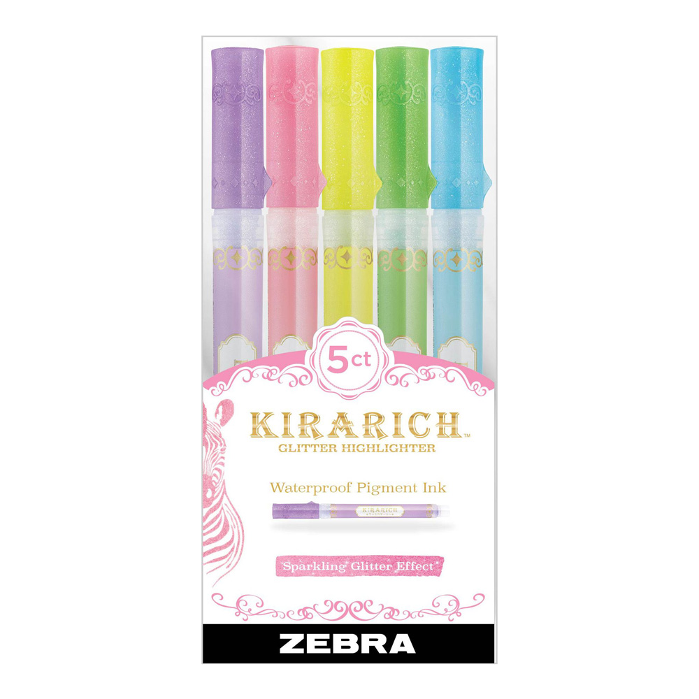 Kirarich Glitter Highlighter Assorted 5 Pk