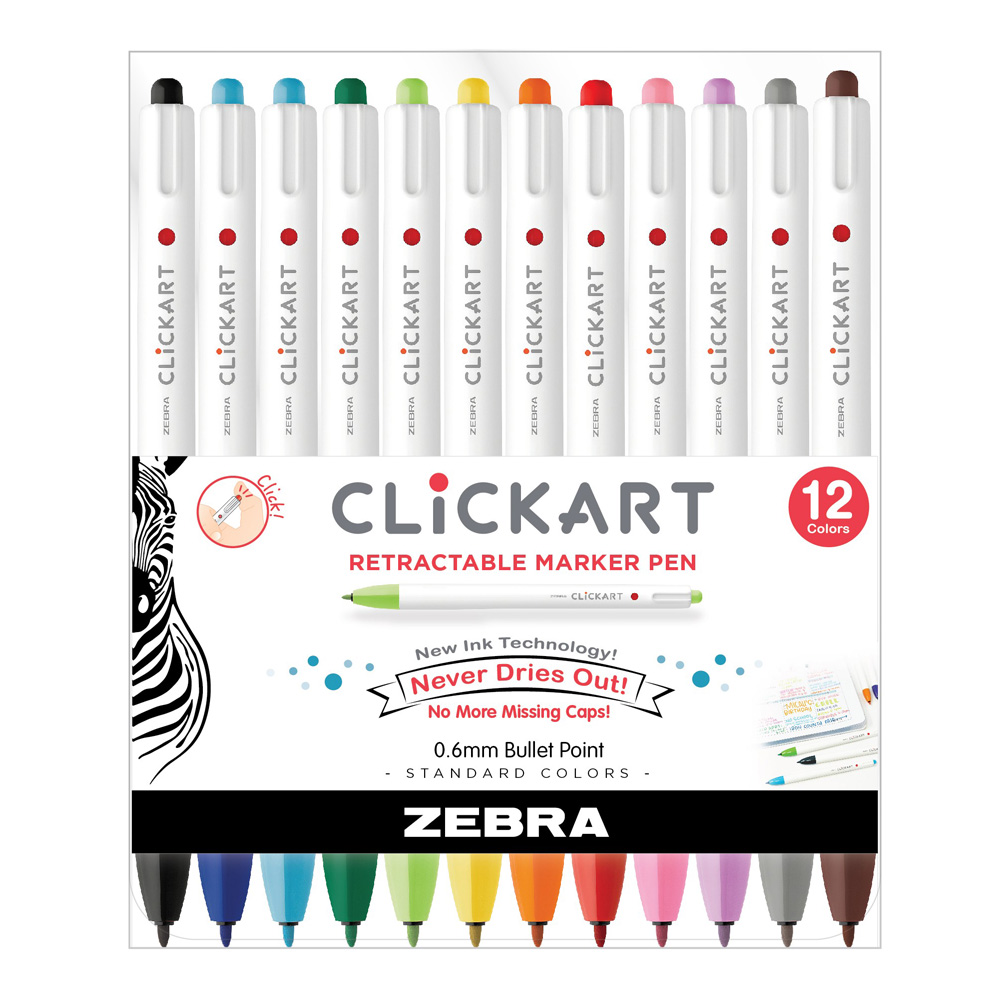Clickart Marker 0.6mm Standard 12pk