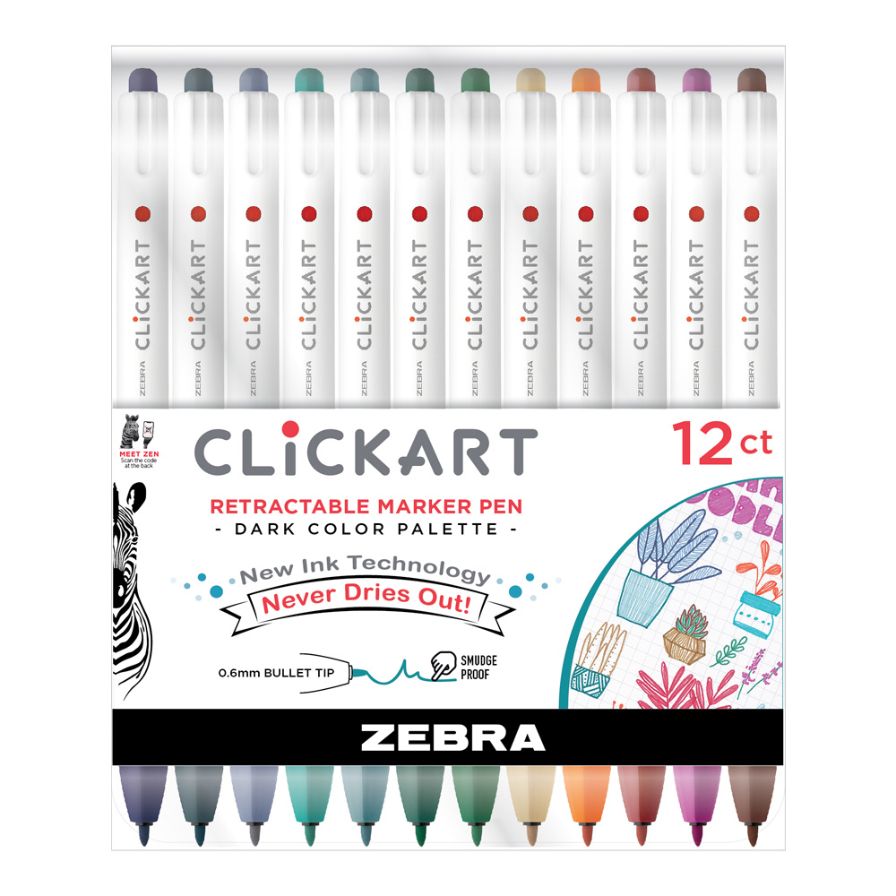 Clickart Marker 0.6mm Dark 12pk