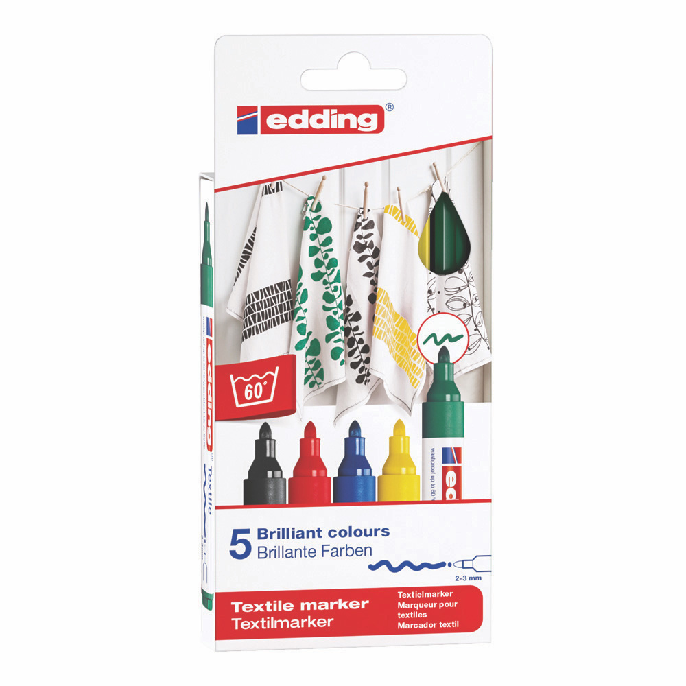 Edding 4500 Textile Markers Basic Set/5