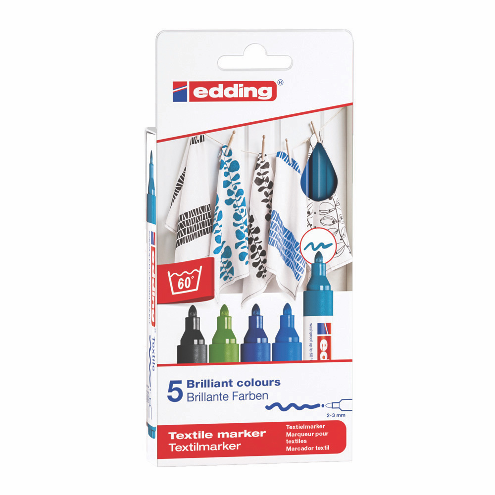 Edding 4500 Textile Markers Cool Set/5