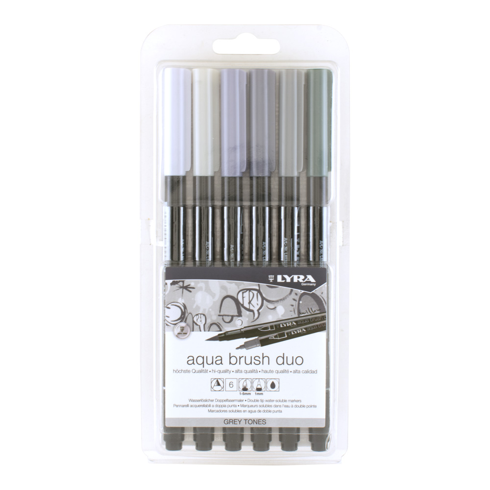 Lyra Aqua Brush Duo Grey Set 6PCS