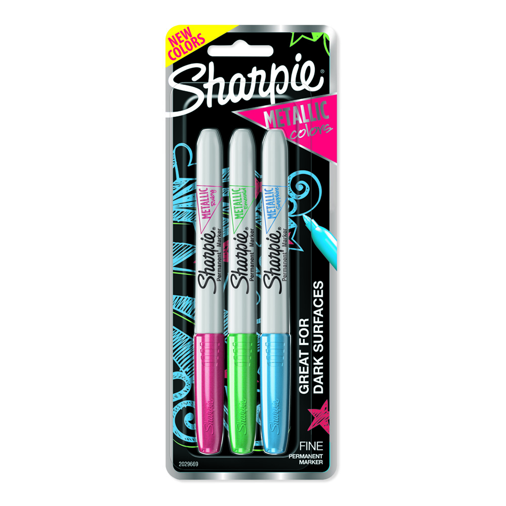 Sharpie Marker 3 Metallic Set Red/Blue/Grn