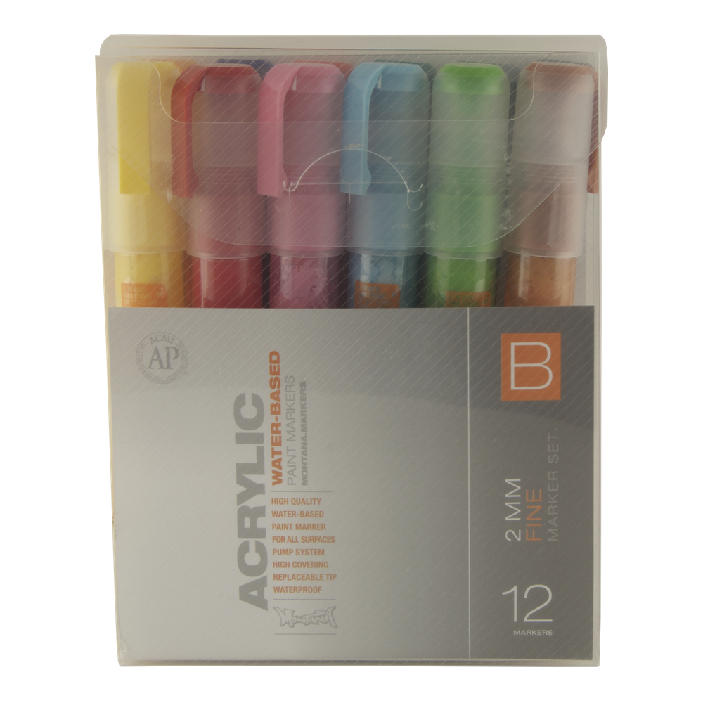Montana Acrylic Paint Marker 12 Set 2mm B